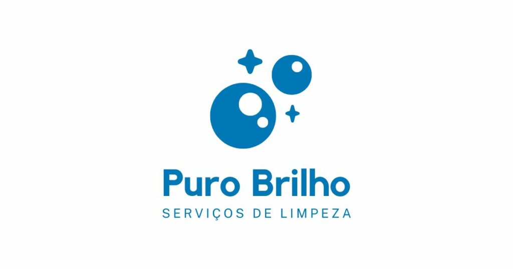 Exemplo de logomarca de empresa de limpeza residencial na cor azul.